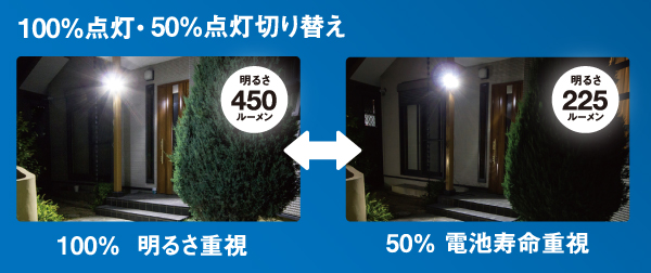5W×1灯 フリーアーム式LEDソーラーセンサーライト（LED-110L)